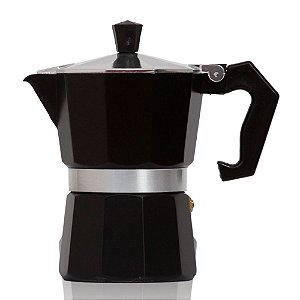Cafeteira Italiana Em Alumínio Para 6 Xícaras Manual Preta