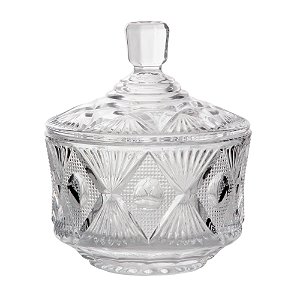 Bomboniere De Vidro Com Tampa 15cm Mesa Escritório Trabalho