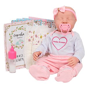 Boneca Reborn Realista Lívia Roupinha Sonho De Amor 11 Itens