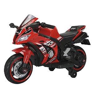 Moto Elétrica Infantil Esportiva 12v Luz E Som Cor Vermelha