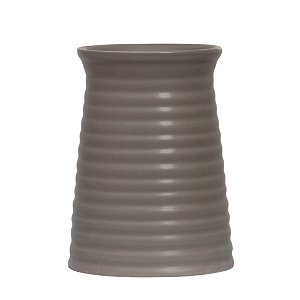 Vaso Cerâmica Decorativo Para Flores Plantas Cor Cinza