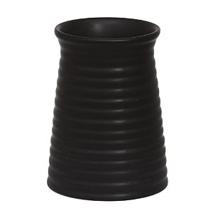Vaso Cerâmico Redondo Decorativo Planta Flores Cor Preto