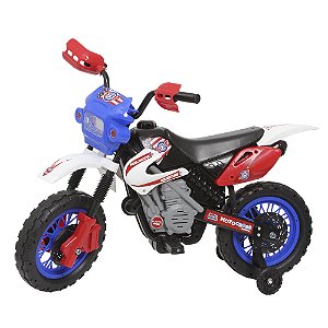 Mini Moto Elétrica Infantil Motocross 6v 241 Azul Homeplay