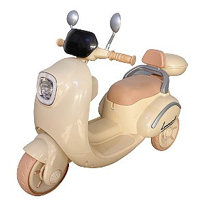 Mini Motinha Elétrica Infantil Lambreta Lemn 6v Bege 1249