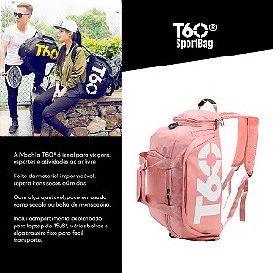 Mochila Bolsa T60 Esportiva Academia Impermeável Cor Rose