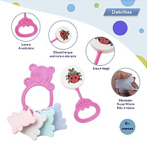 Brinquedo Mordedor Chocalho Infantil Estimulador Pica Pau