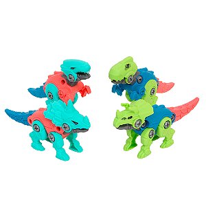 Kit Dinos Monta E Desmonta 4 Peças Didático Colorido Jr Toys