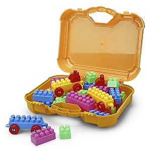 Kit Maleta Blocos 72 Peças Criativo E Didático Pakiplast