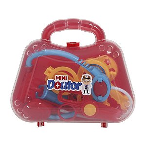 Mini Maleta Doutor Médico Educativo 1268 Pakitoys Vermelho