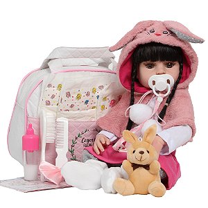 Bebê Reborn Realista Articulado Morena Fofa Princesa Vinil