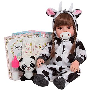 Boneca Bebê Reborn Articulado Vários Itens Recém Nascida