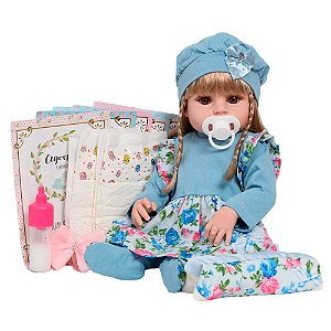 Bebê Reborn Loira Realista Articulado 100% Vinil Siliconado