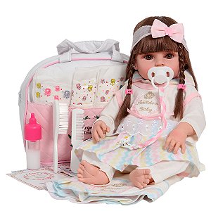Boneca Reborn Realista Corpo De Vinil Enxoval Completo