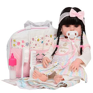 Bebê Reborn Boneca Realista Menina Linda Bolsa Acessórios