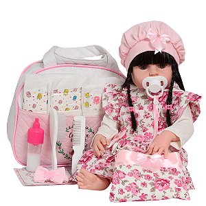 Boneca Reborn Morena Realista Articulada Vinil 20 Itens