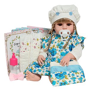 Bebê Reborn Menina Loira Linda 46cm Realista Corpo De Vinil