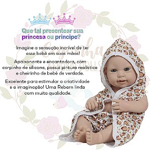 Bebê Reborn Realista Menino Careca Saída De Banho Macaquinho