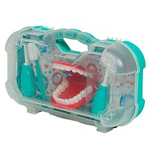 Maleta Infantil Kit Dentista 5 Peças Pakitoys 1270 Cor Verde