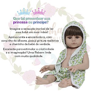 Boneco Reborn Menino Realista Saída De Banho Jacaré Fofo