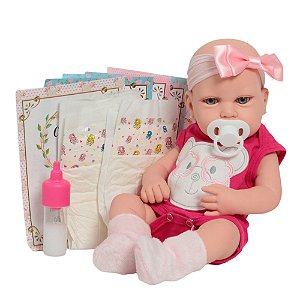 Bebê Reborn Menina Recém Nascida Com Acessórios Lindos 43cm
