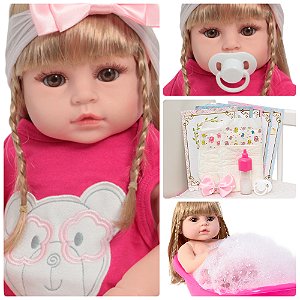Boneca Bebê Reborn Recém Nascida 100% Vinil Siliconado 46cm