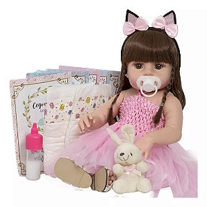 Boneca Reborn Realista Linda Bailarina 100% Vinil + Itens