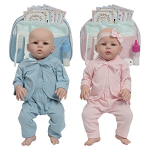 Bebê Reborn Gêmeos Abigail 100% Silicone Enxoval Completo