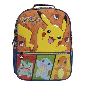 Mochila Infantil Escolar Pokémon Alça Costas Azul Xeryus
