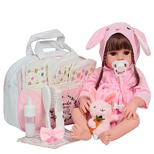Boneca Reborn Realista Recém Nascida Pode Dar Banho Fofinha
