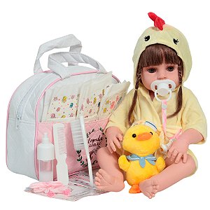 Boneca Reborn Menina Valentina Saída De Banho Kit Completo