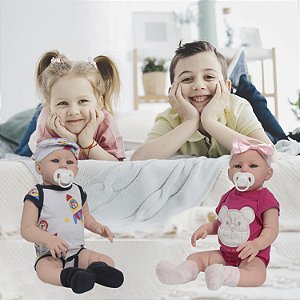Boneca Bebê Reborn Gêmeos Realistas Com Lindos Acessórios
