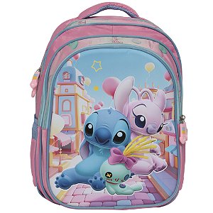Bolsa Volta As Aulas Resistente Infantil Stitch E Angel