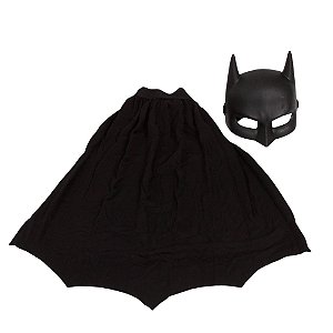 Kit Conjunto Máscara E Capa Batman Fantasia Criança Herói