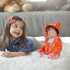 Bebe Reborn Realista Menino Olho Fechado Cabelo Fio A Fio