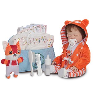 Boneco Reborn Menino Corpo Silicone Cabelo Fio A Fio Raposa