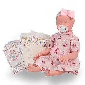 Bebe Reborn Boneca Recém Nascida Realista Princesa 42cm