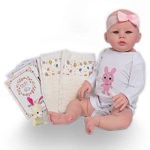 Boneca Reborn Realista Menina Abigail Com Pelúcia 10 Itens