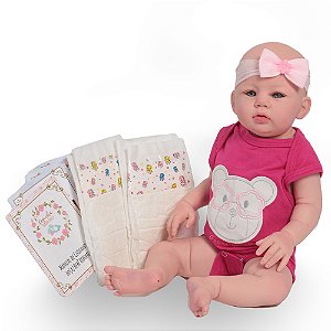 Boneca Reborn Bebe Realista Menina Careca + Acessórios