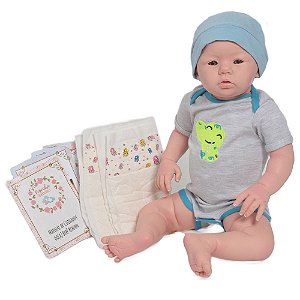 Bebe Reborn Realista Menino Abigail Jacarezinho Acessórios