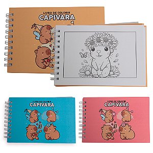 Kit 3 Livro De Colorir Adulto Capivara Desenhos Variados