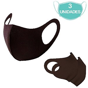 3 Máscaras Laváveis Reutilizável Marrom Cuidado Pessoal
