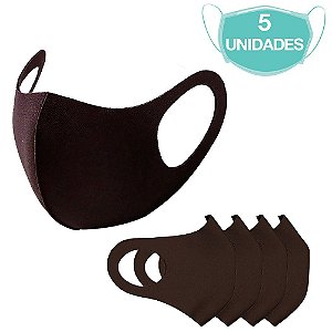 5 Máscaras Laváveis Reutilizável Marrom Cuidado Pessoal