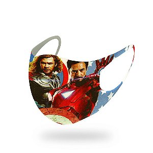 1 Máscara Lavável Infantil Marvel Vingadores Neoprene Azul
