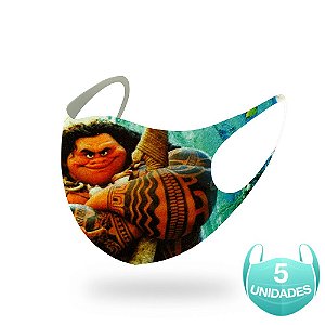 5 Máscara Lavável Infantil do Filme Moana Neoprene