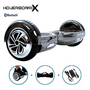 Hoverboard Skate 6,5 Cinza Chrome HoverboardX com Bluetooth