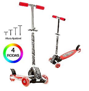 Patinete Infantil de Balanço com 4 Rodas Vermelho BBR Toys