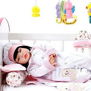 Boneca Bebe Reborn Yasmin Ursa Charme Branco Cegonha Reborn Dolls Mais 24  Acessórios 48cm em Promoção na Americanas