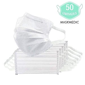 Kit 50 Máscara Descartável Para Higiene E Proteção De Rosto