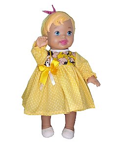 Roupa para Boneca - Vestido Amarelo Borboletas - Veste Bonecas tipo Ba -  Cantinho da Boneca Acessórios e Utensílios para Bonecas