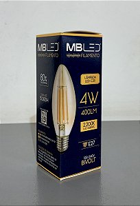 LÂMPADA FILAMENTO LED RETÔ 4W VELA C35